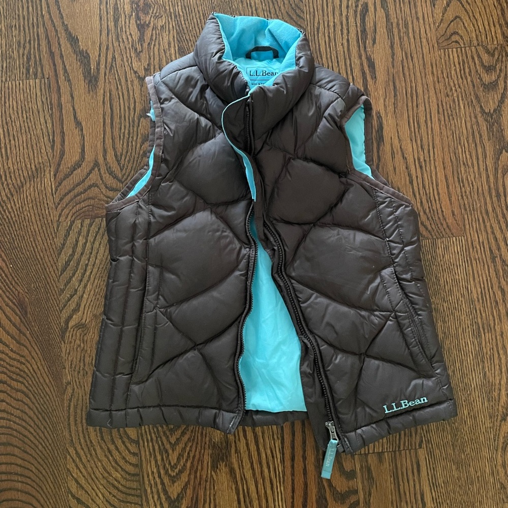 LL Bean Kids Chocolate Brown Down Vest